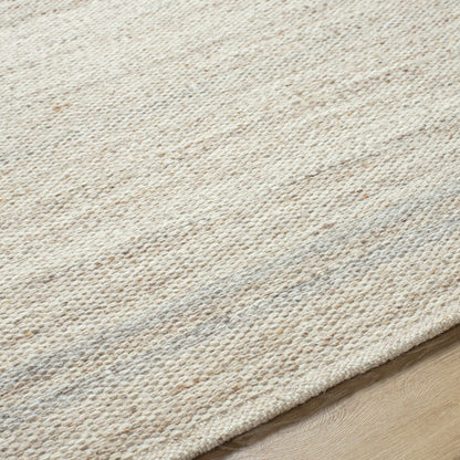 Chic Enchanting Ivory Wool Handwoven Area Rug