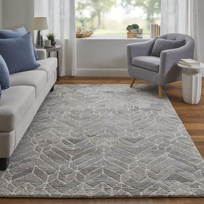 Asher Transitional Geometric - Taupe/Gray/Ivory