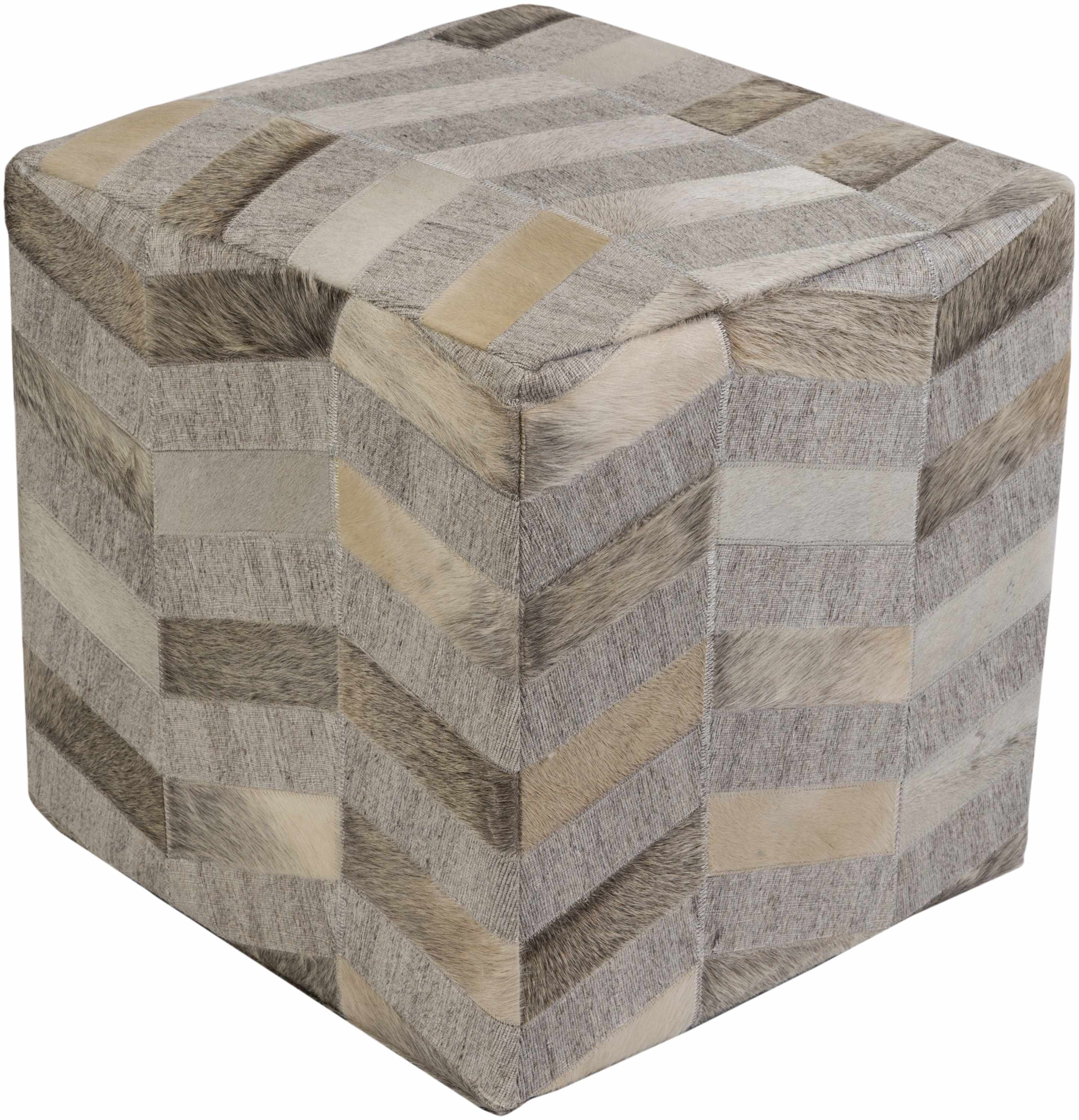 Aracaju Leather Beige Pouf