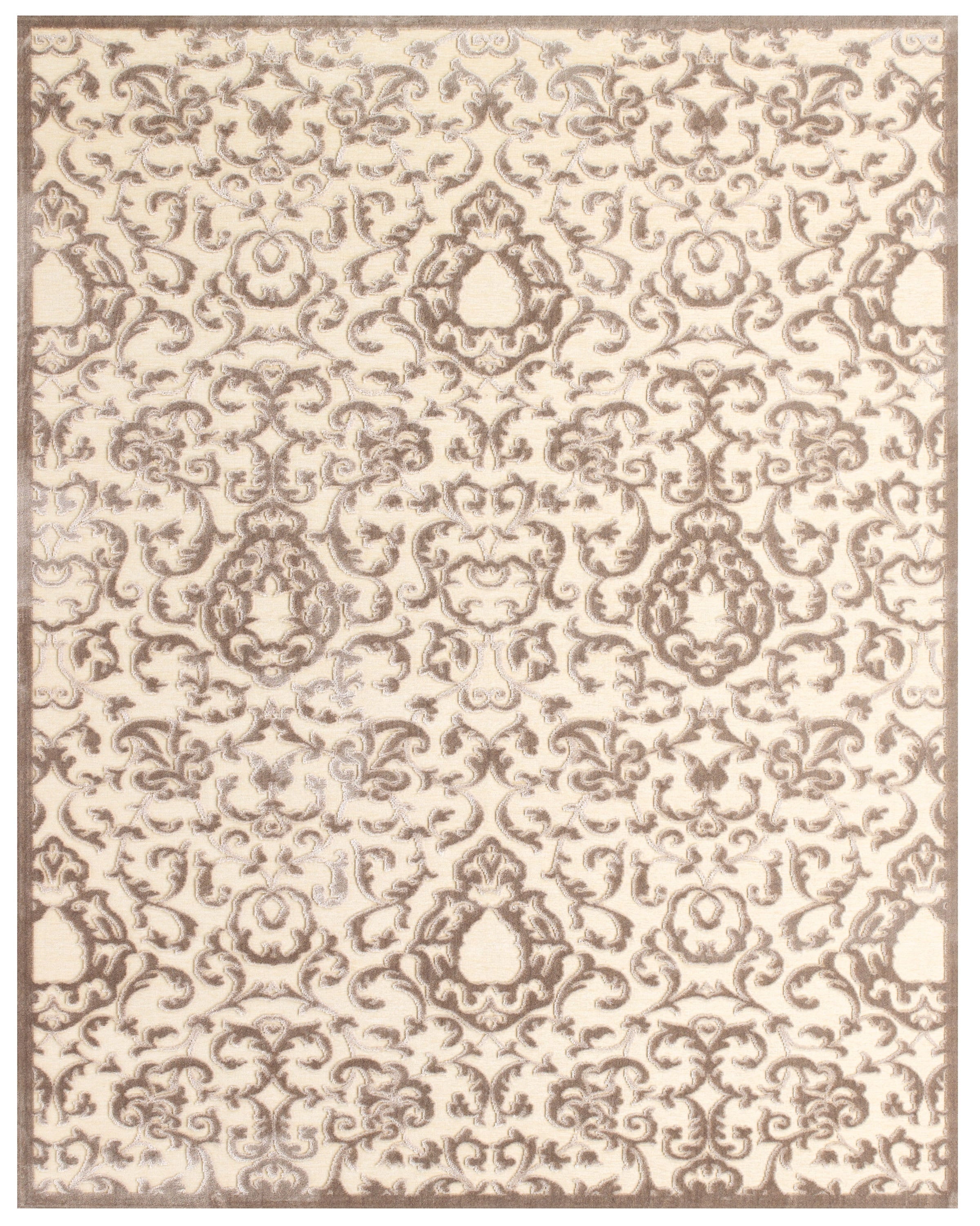 Saphir Zam Transitional Floral & Botanical - Tan/Taupe