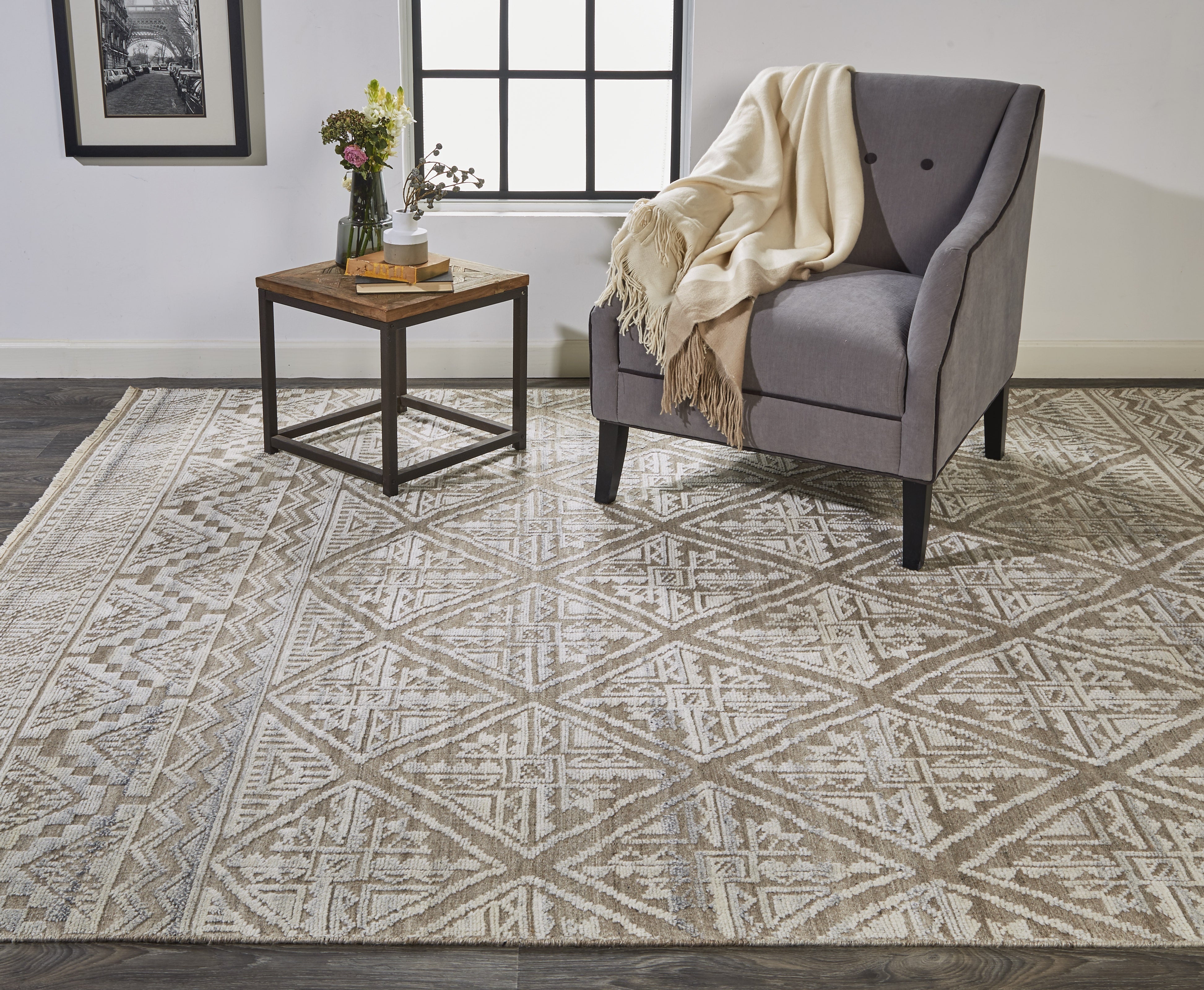 Payton Transitional Diamond - Ivory/Tan/Gray
