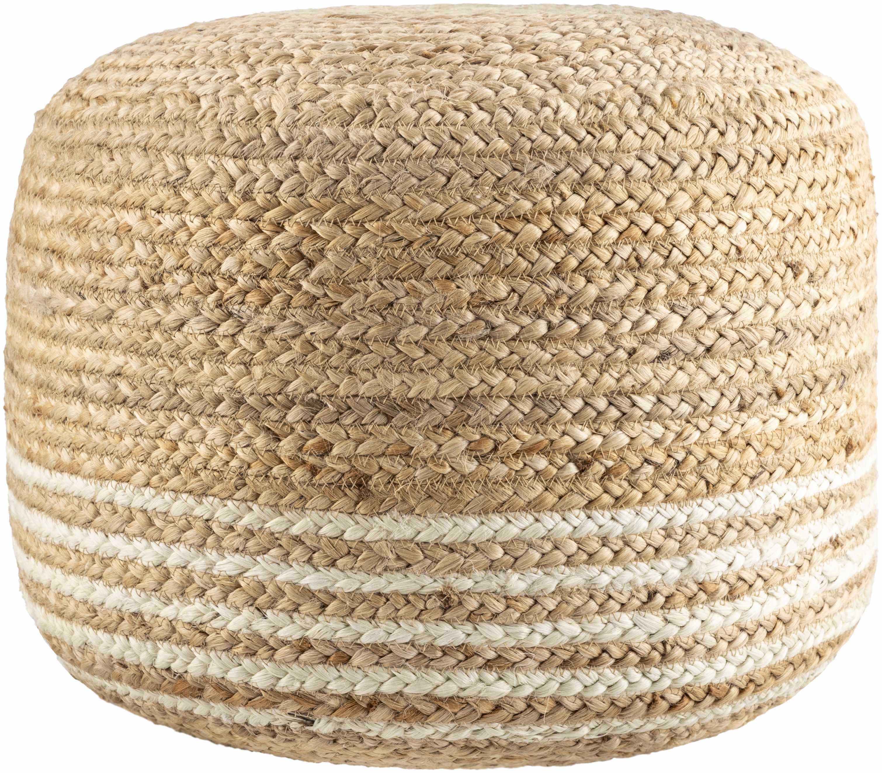 Natural Stylish Braided Jute Pouf