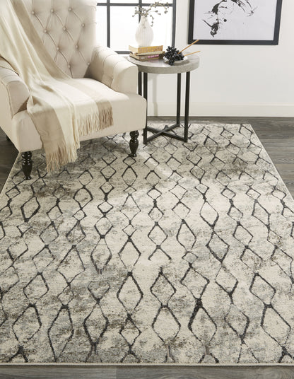 Kano Transitional Diamond - Ivory/Gray/Taupe Area Rug