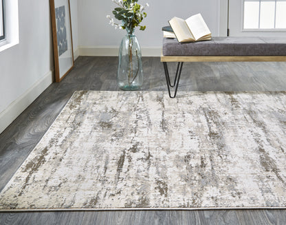 Parker Transitional Abstract - Ivory/Brown Area Rug