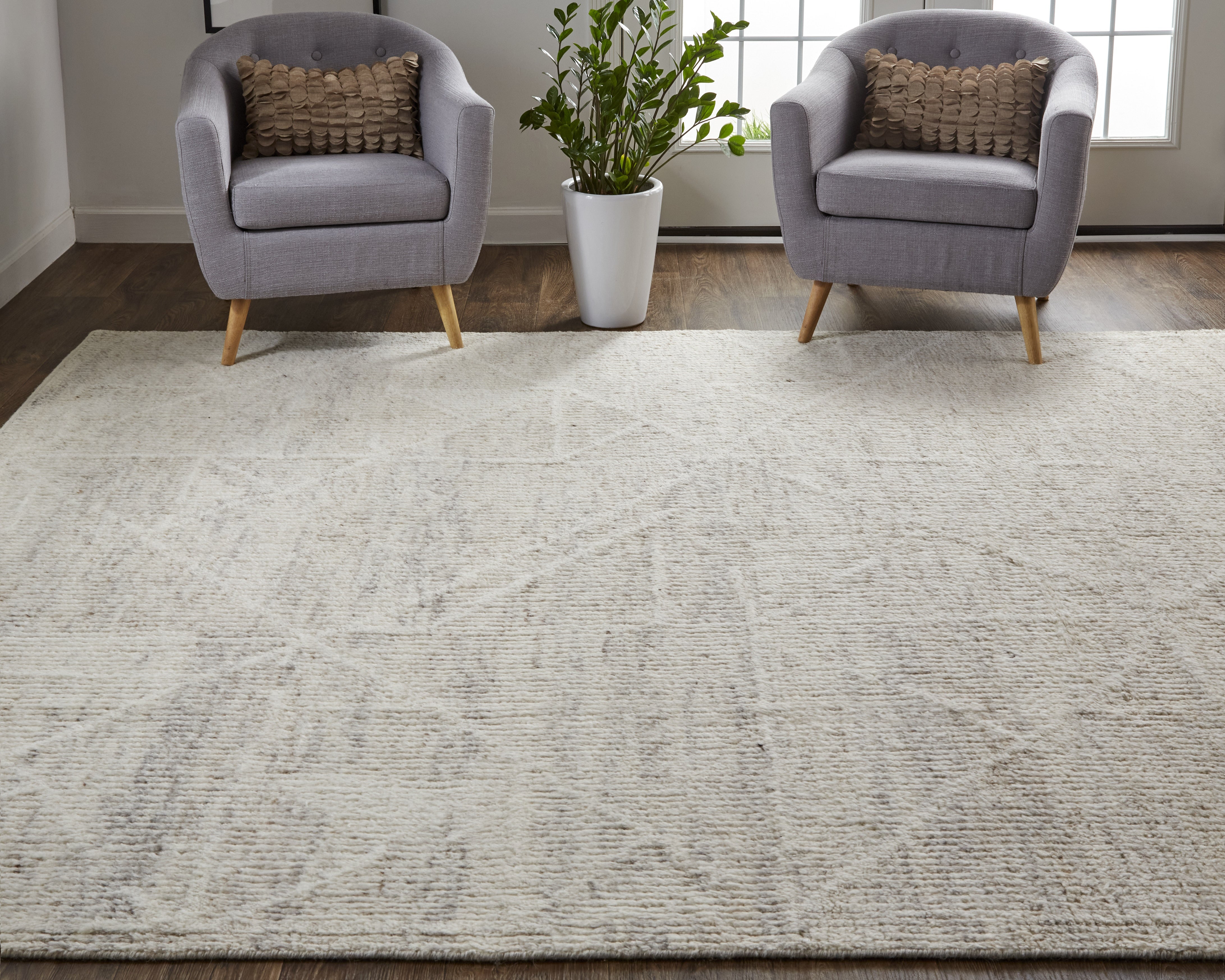Alford Modern Solid - Ivory/Tan Area Rug