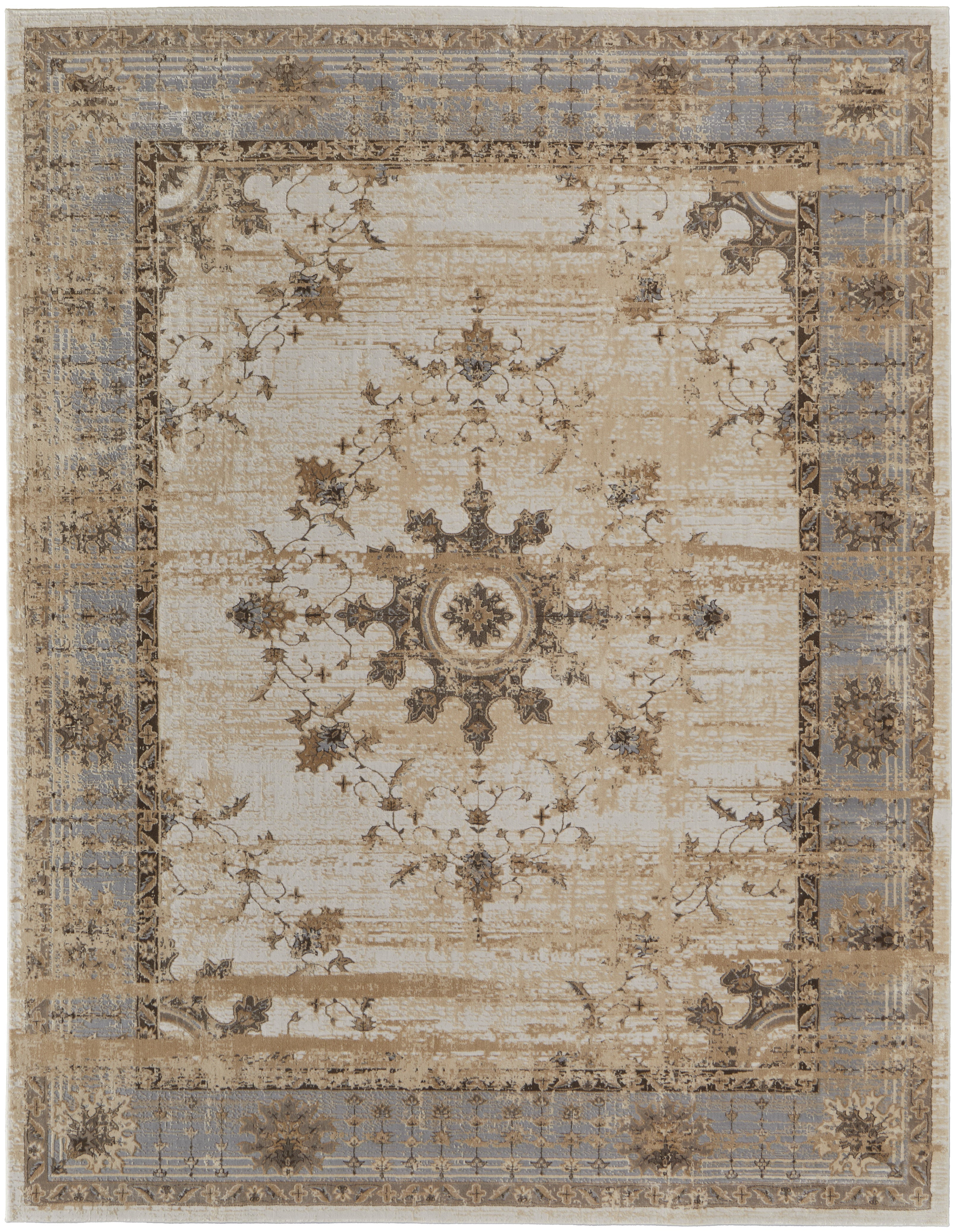 Celene Traditional Bordered - Tan/Brown/Gray Area Rug