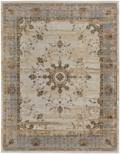 Celene Traditional Bordered - Tan/Brown/Gray Area Rug