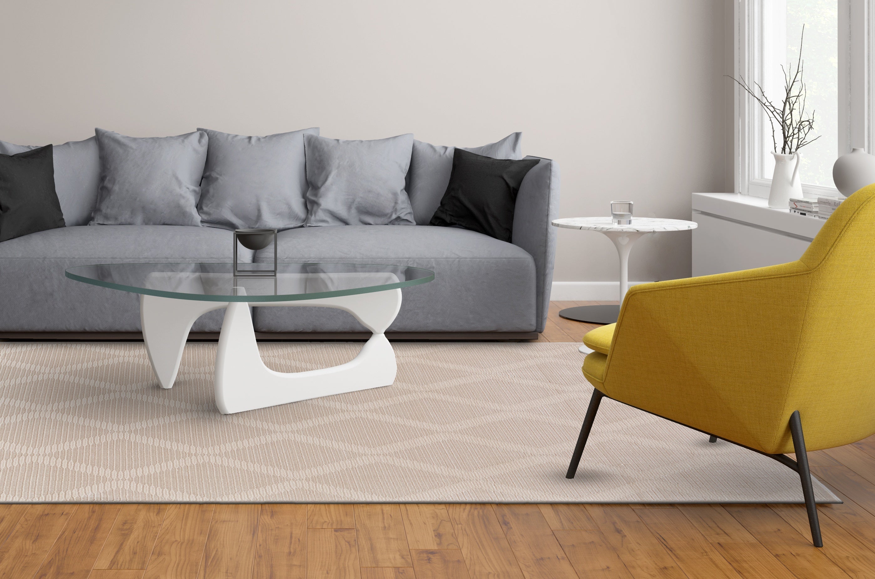 Prasad Modern Geometric - Ivory/Tan Area Rug