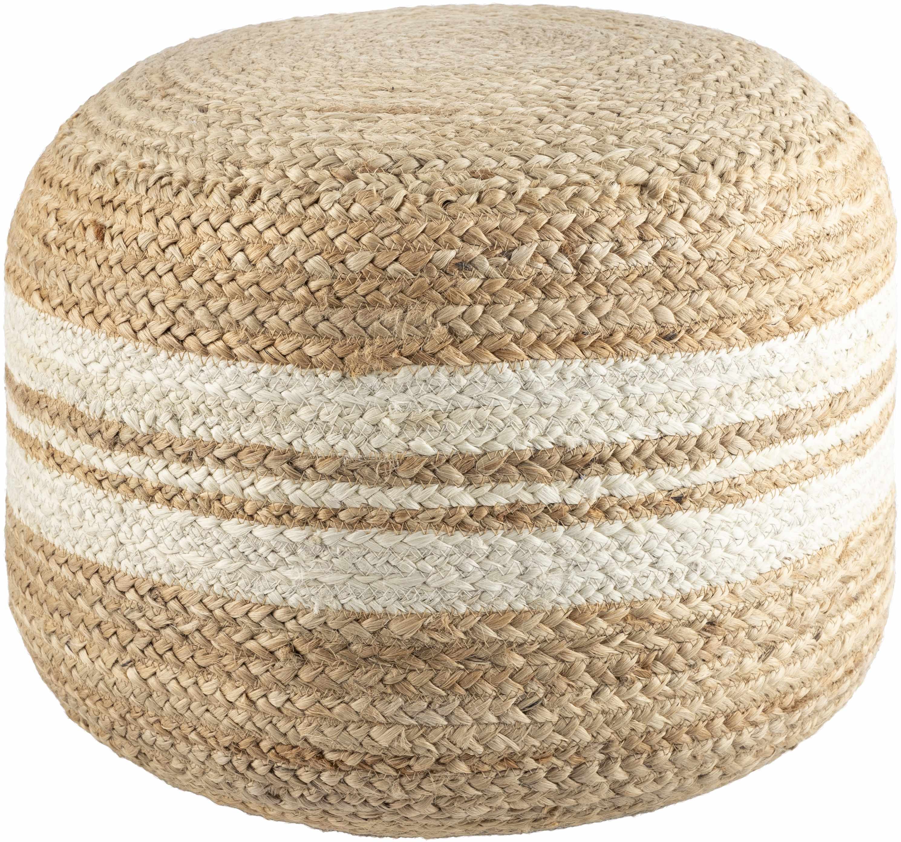 Natural Braided Pouf
