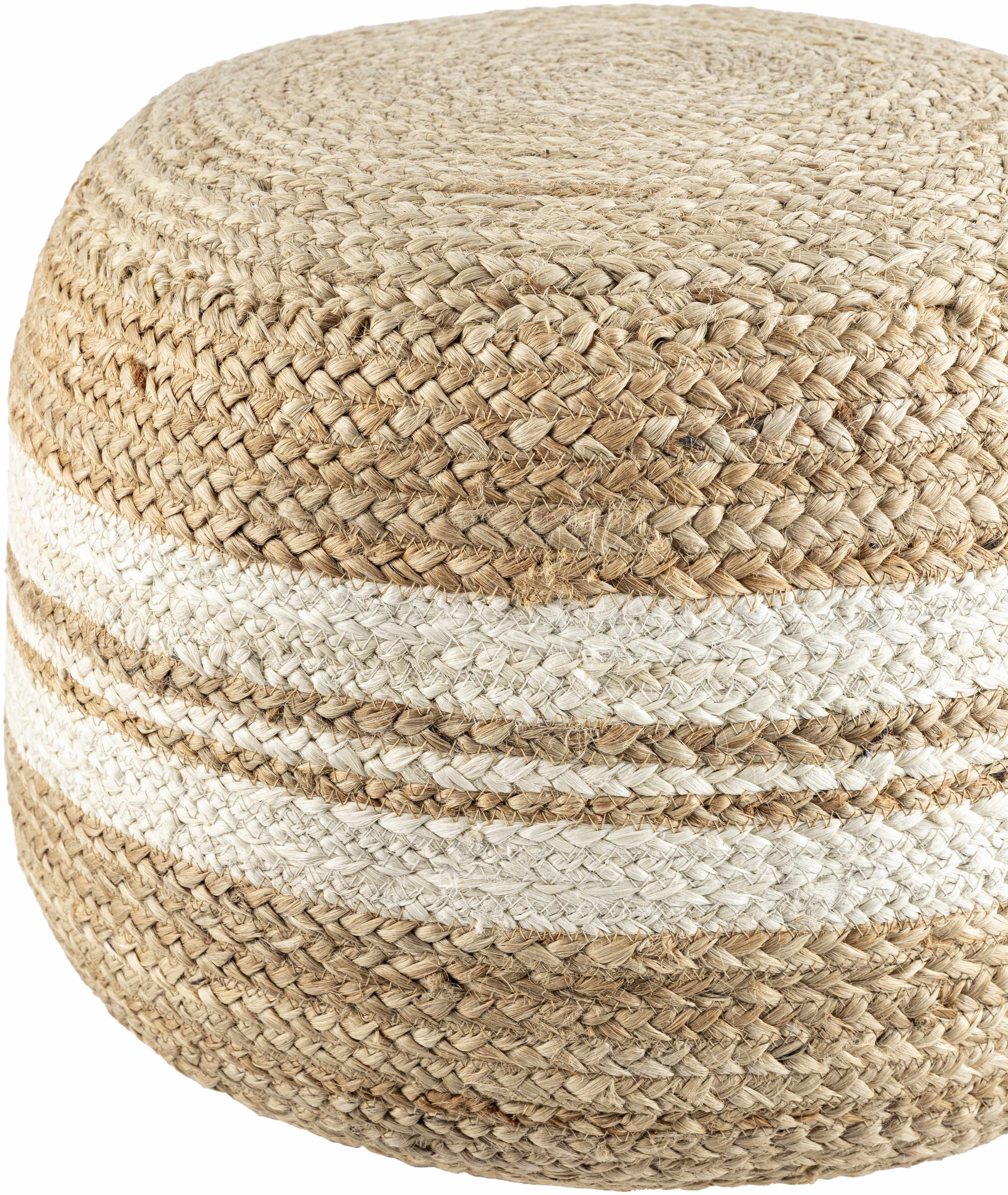 Natural Braided Pouf