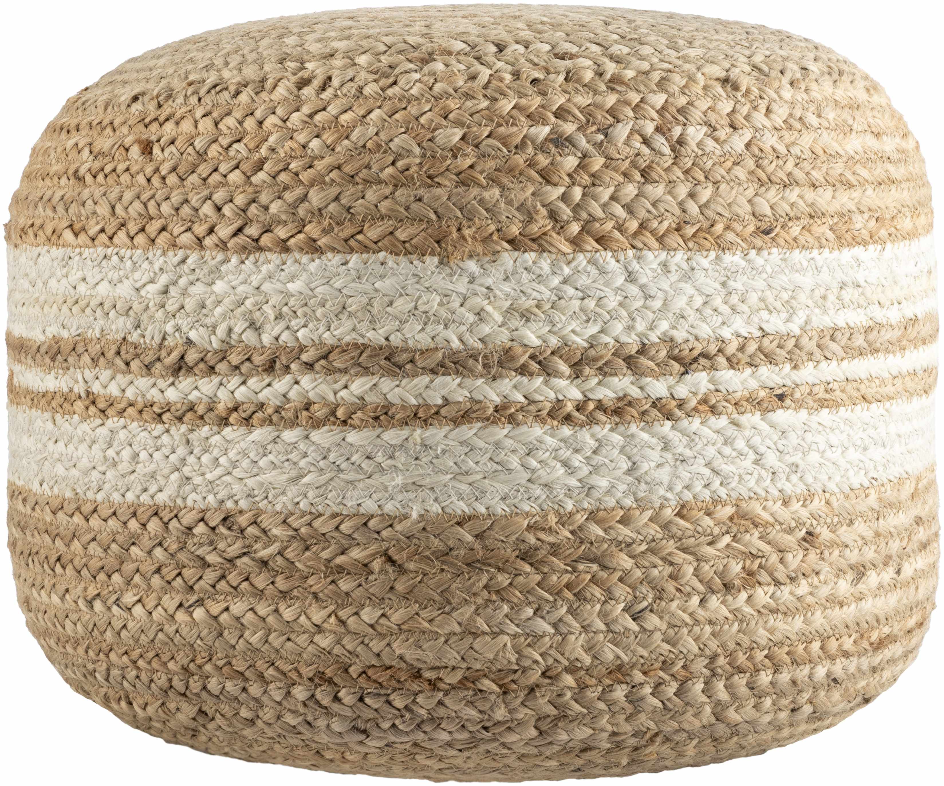 Natural Braided Pouf