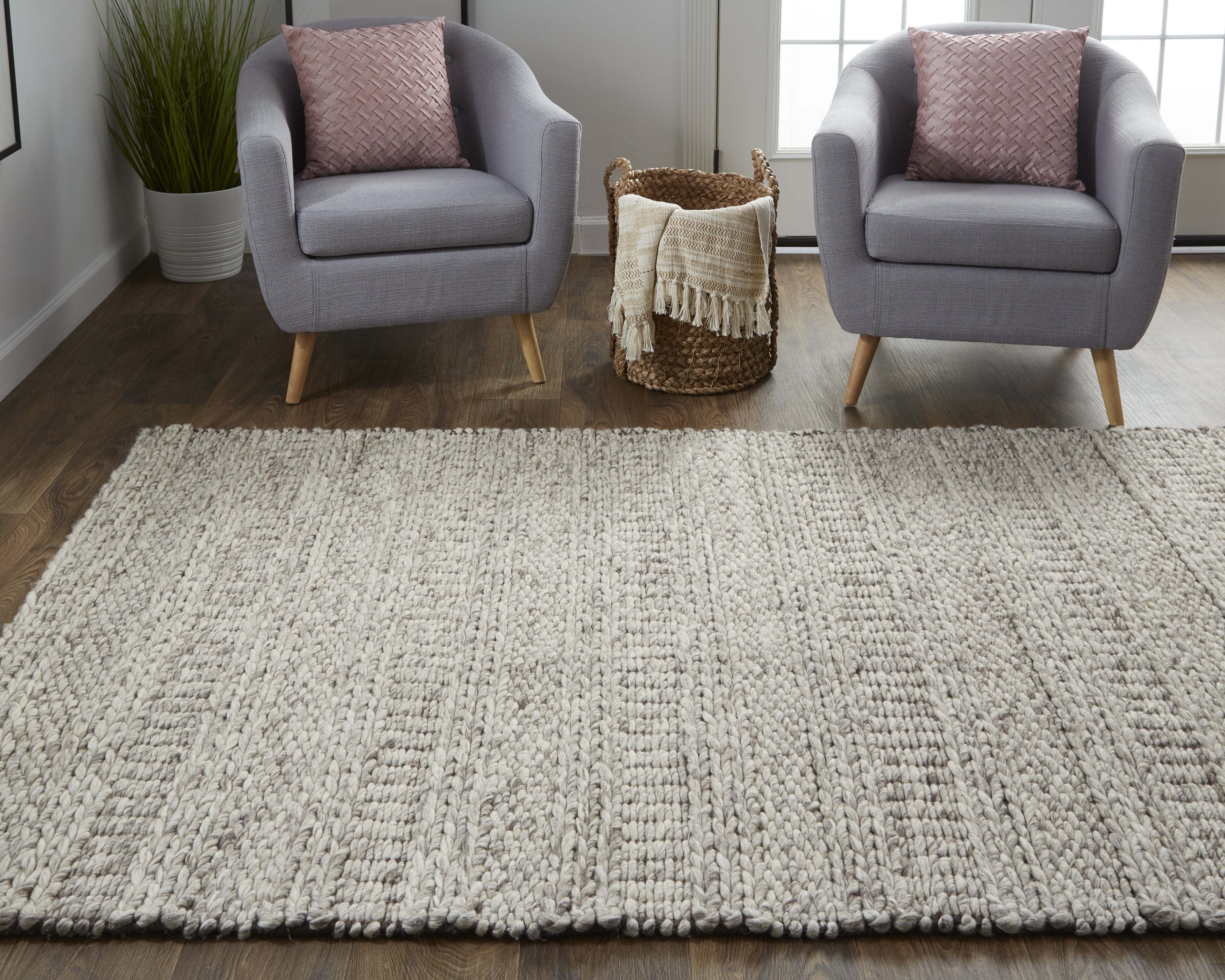 Berkeley Transitional Geometric - Ivory/Gray/Tan Area Rug