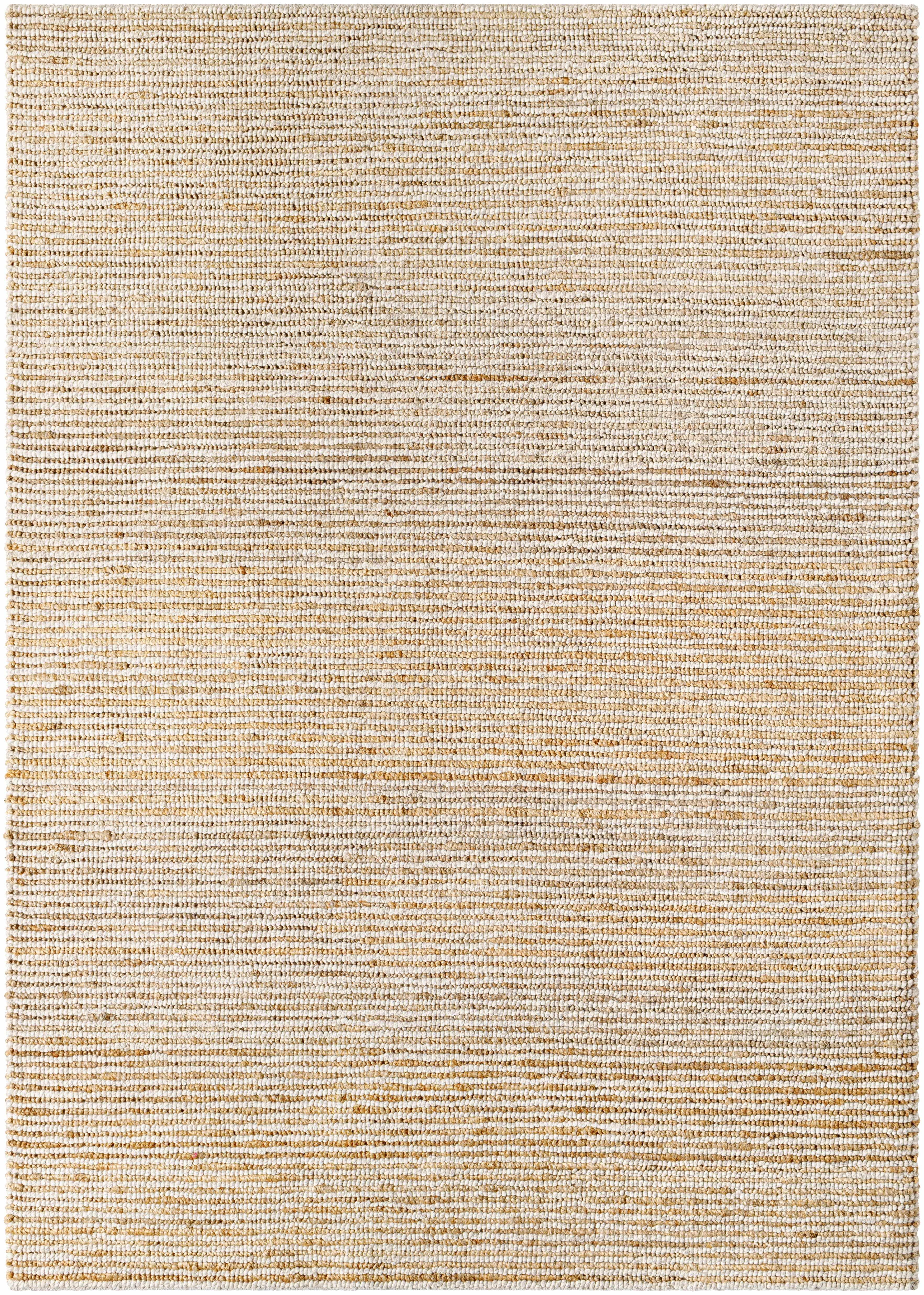 Modern Multi Striped Hand Woven Jute&Wool Area Rug
