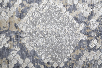 Laina Transitional Trellis & Lattice - Silver/Gray/Blue Area Rug