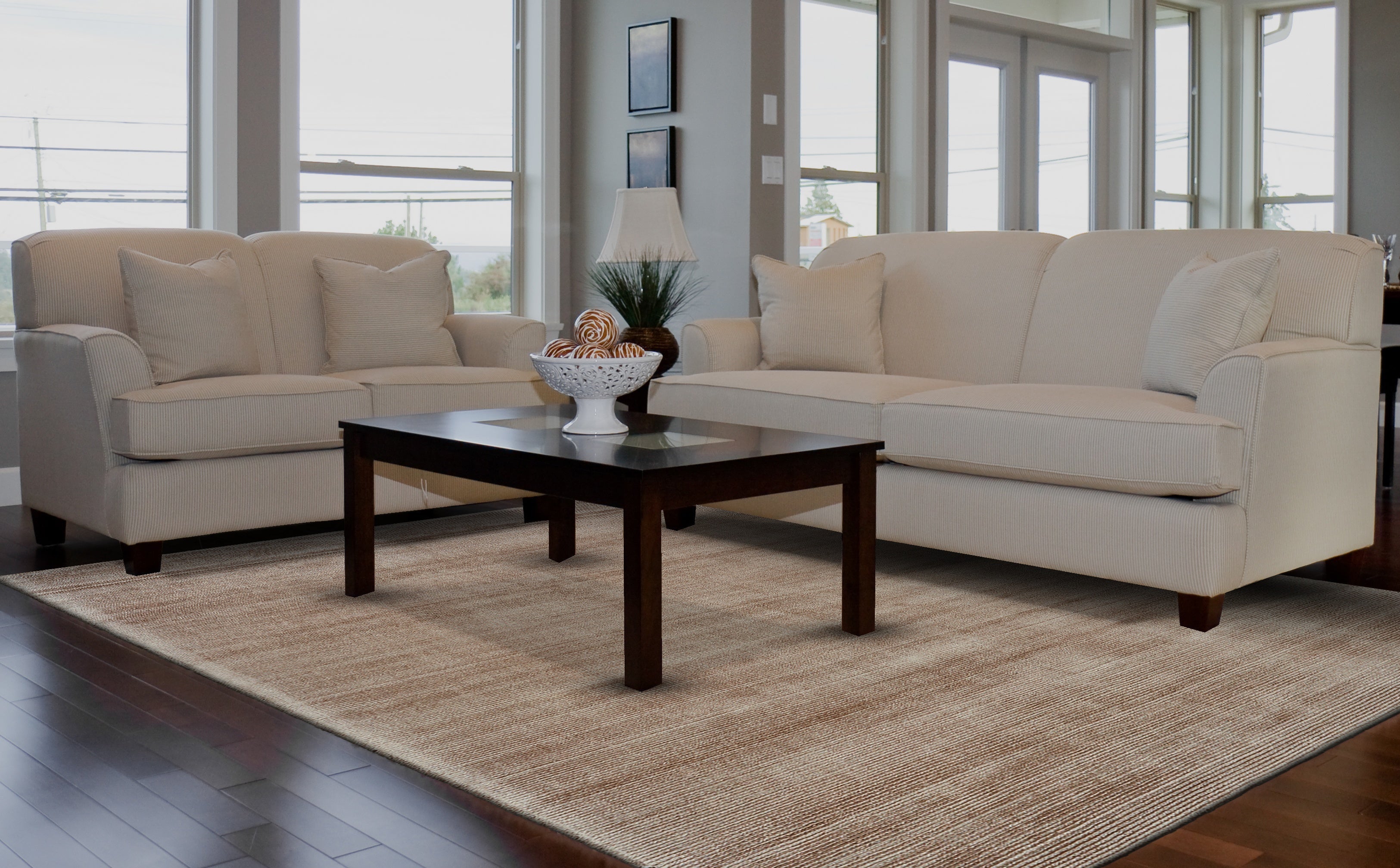 Batisse Modern Solid - Tan/Ivory/Taupe Area Rug