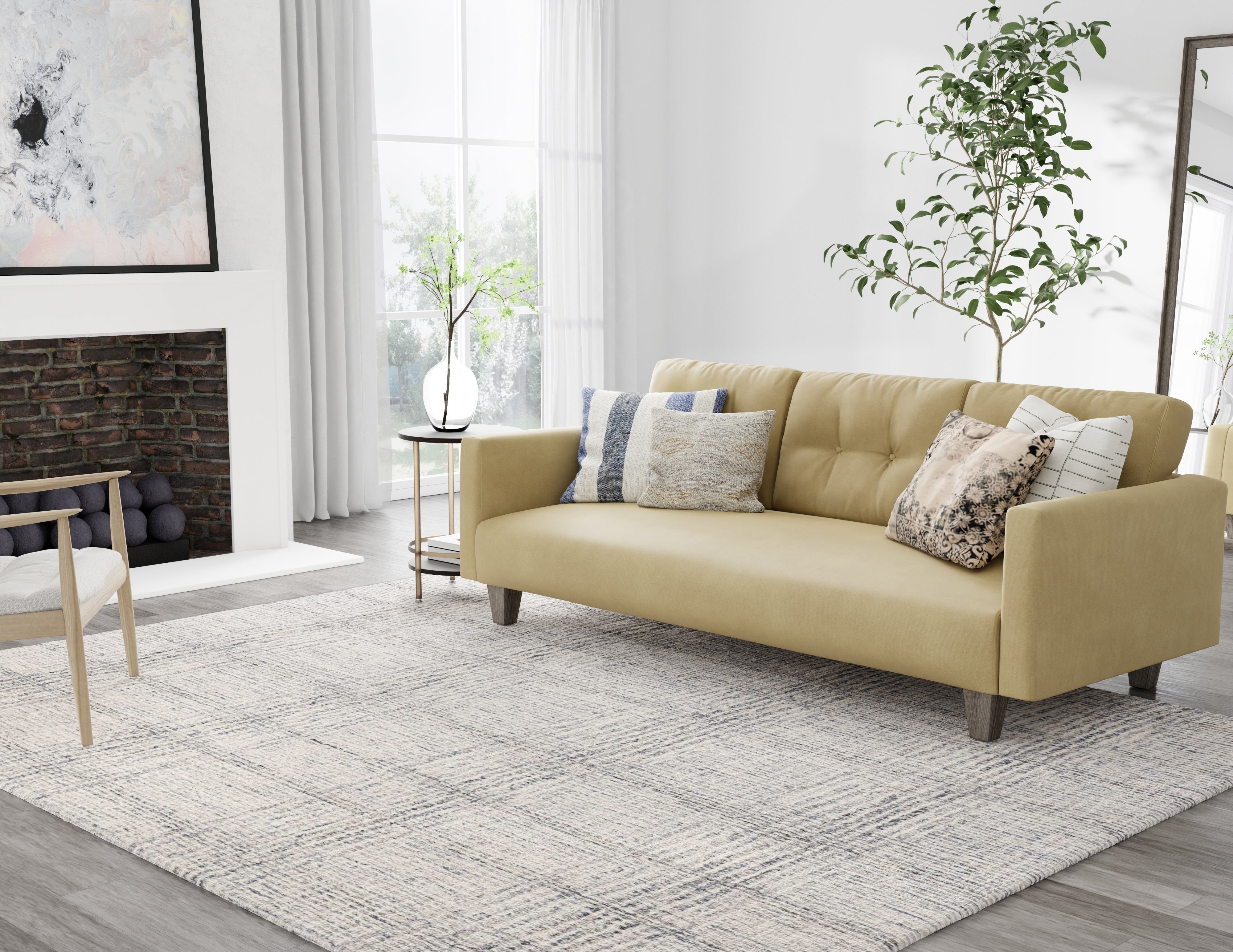 Belfort Transitional Geometric - Ivory/Gray/Tan Area Rug
