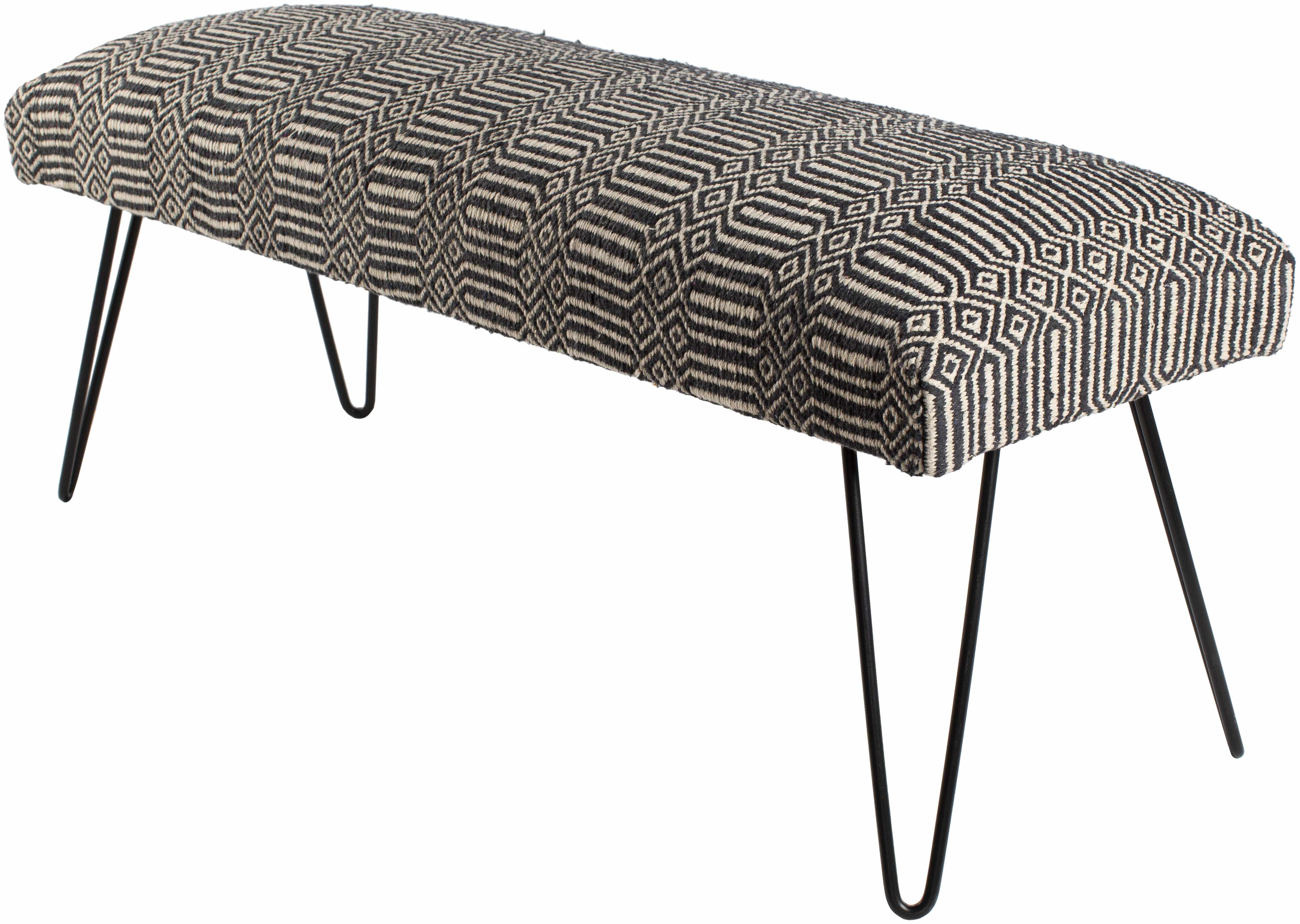 Neve Modern Black & Ivory Bench