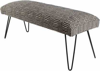 Neve Modern Black & Ivory Bench
