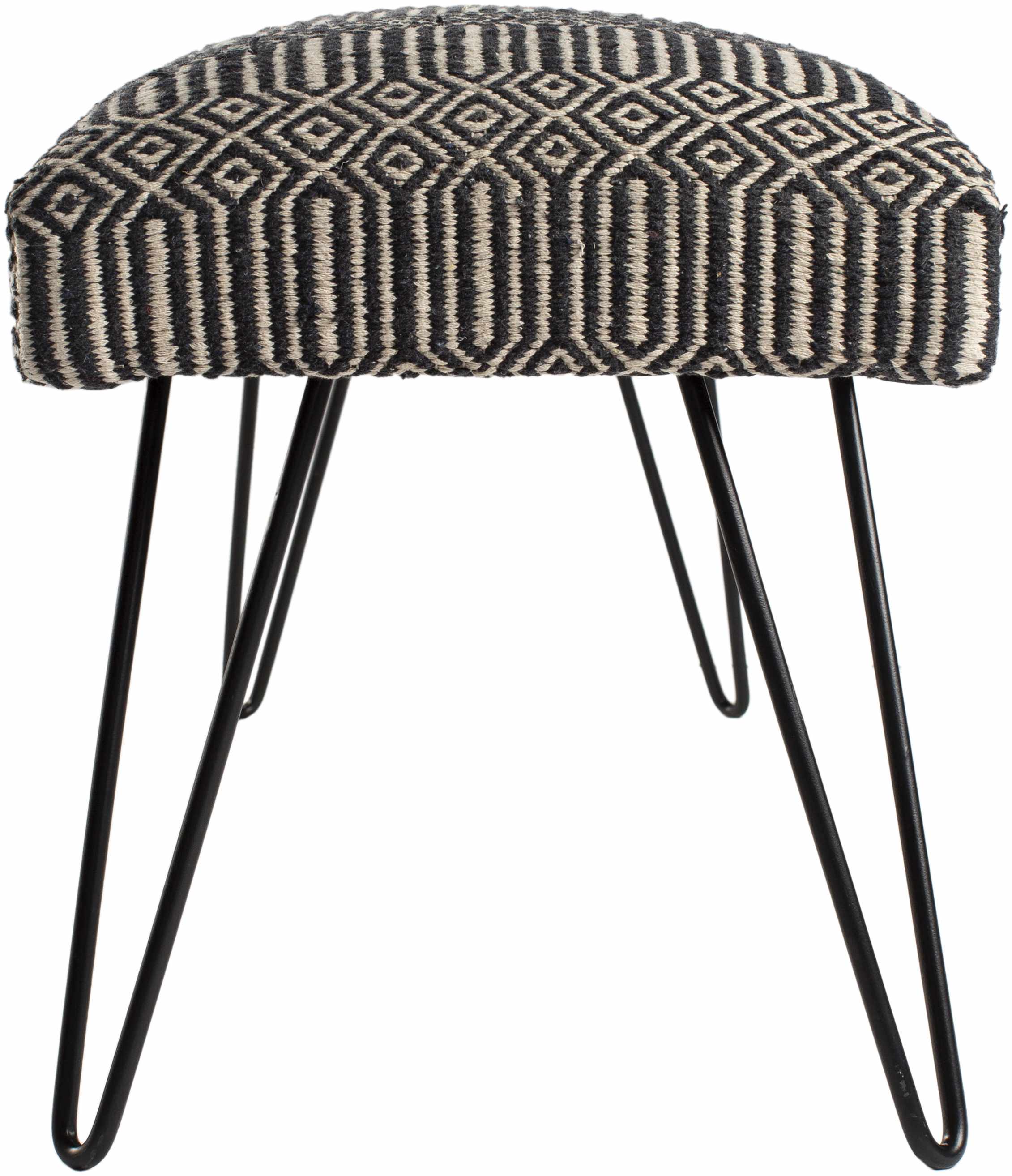 Neve Modern Black & Ivory Bench