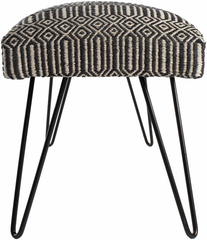 Neve Modern Black & Ivory Bench