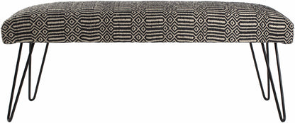 Neve Modern Black & Ivory Bench