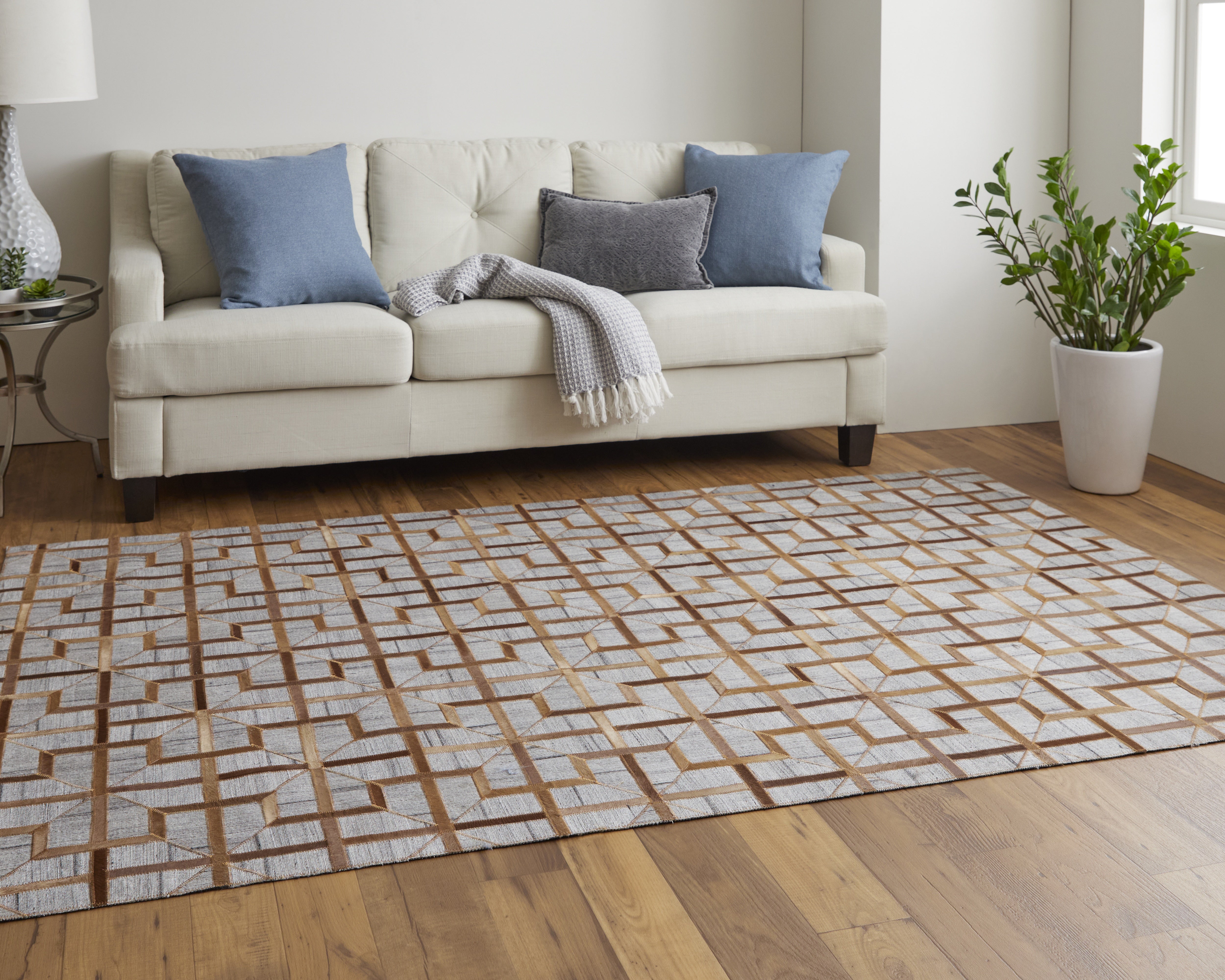 Fannin Transitional Geometric - Tan/Brown/Gray Area Rug