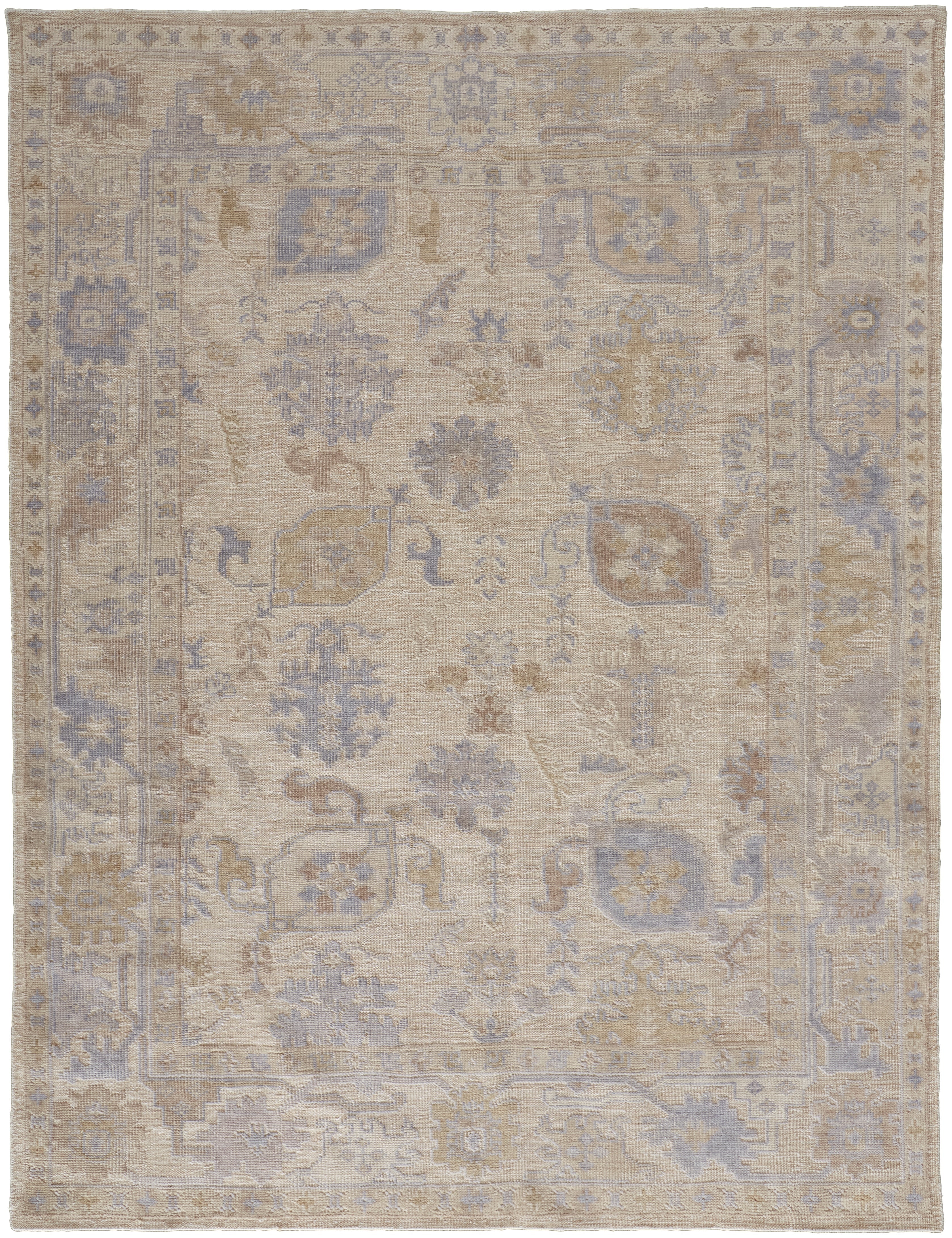 Wendover Transitional Floral & Botanical - Tan/Orange/Blue Area Rug