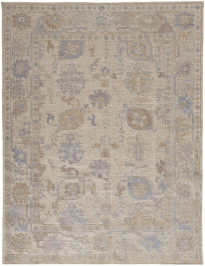 Wendover Transitional Floral & Botanical - Tan/Orange/Blue Area Rug
