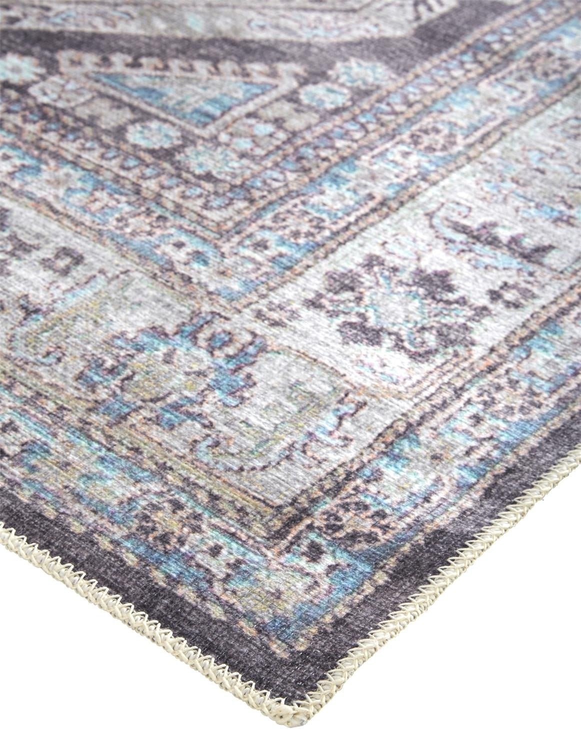 Percy Transitional Medallion - Gray/Taupe/Blue Area Rug