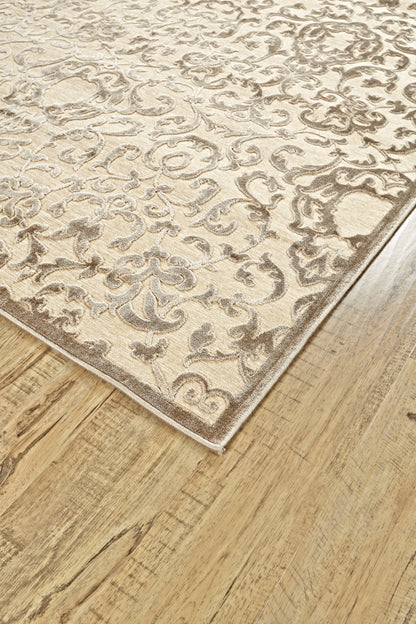 Saphir Zam Transitional Floral & Botanical - Tan/Taupe