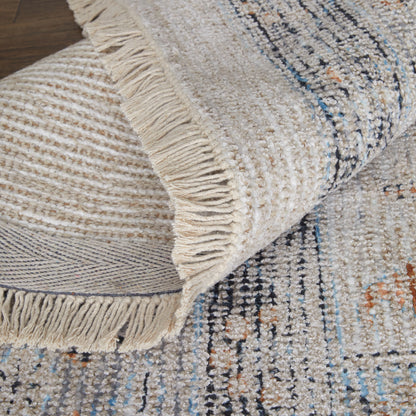 Caldwell Transitional Medallion - Ivory/Blue/Orange Area Rug