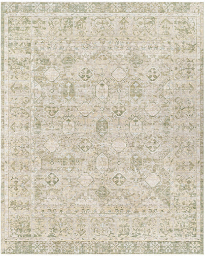 Elegantly Soft Olive Hand Crafted Wool Area Rug