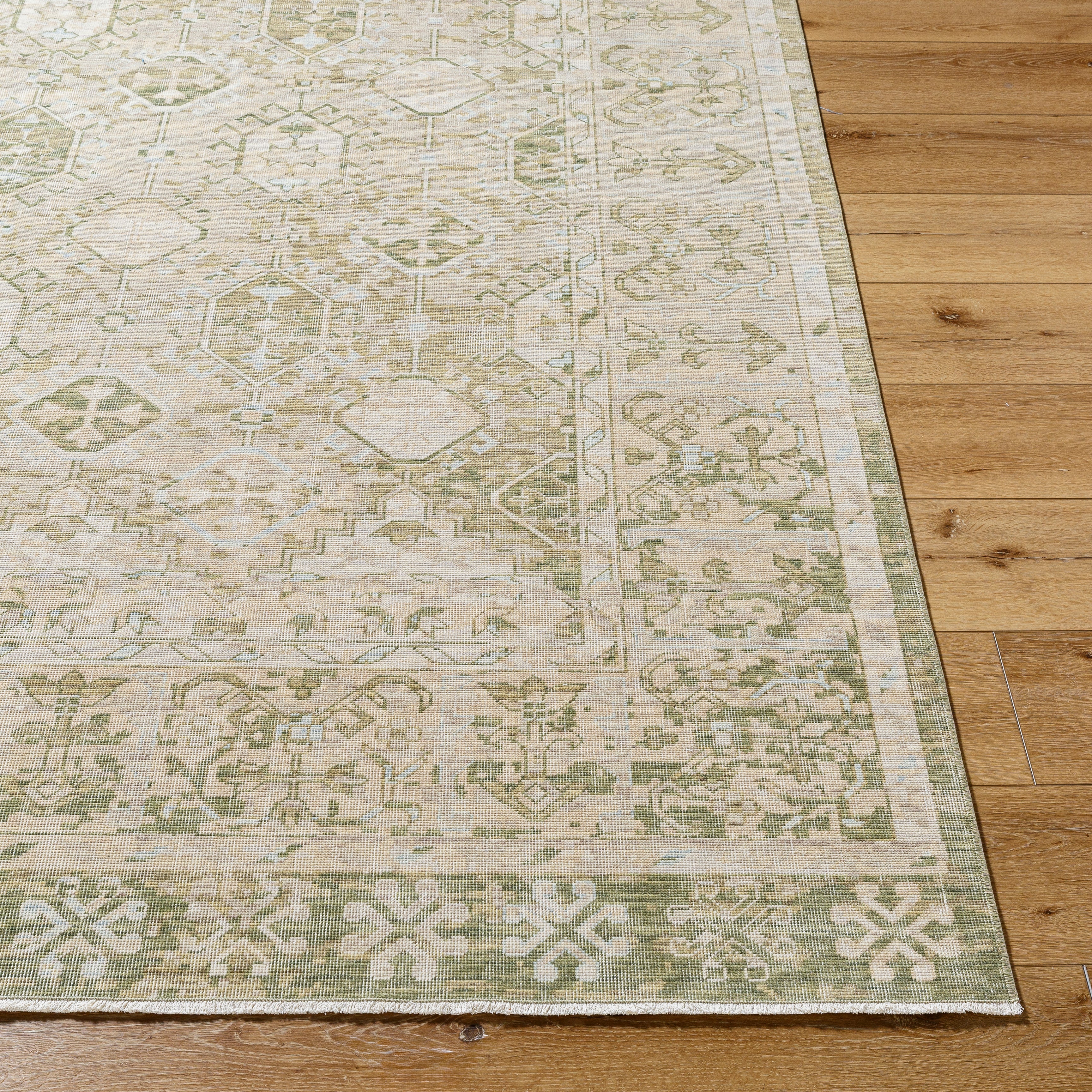 Elegantly Soft Olive Hand Crafted Wool Area Rug