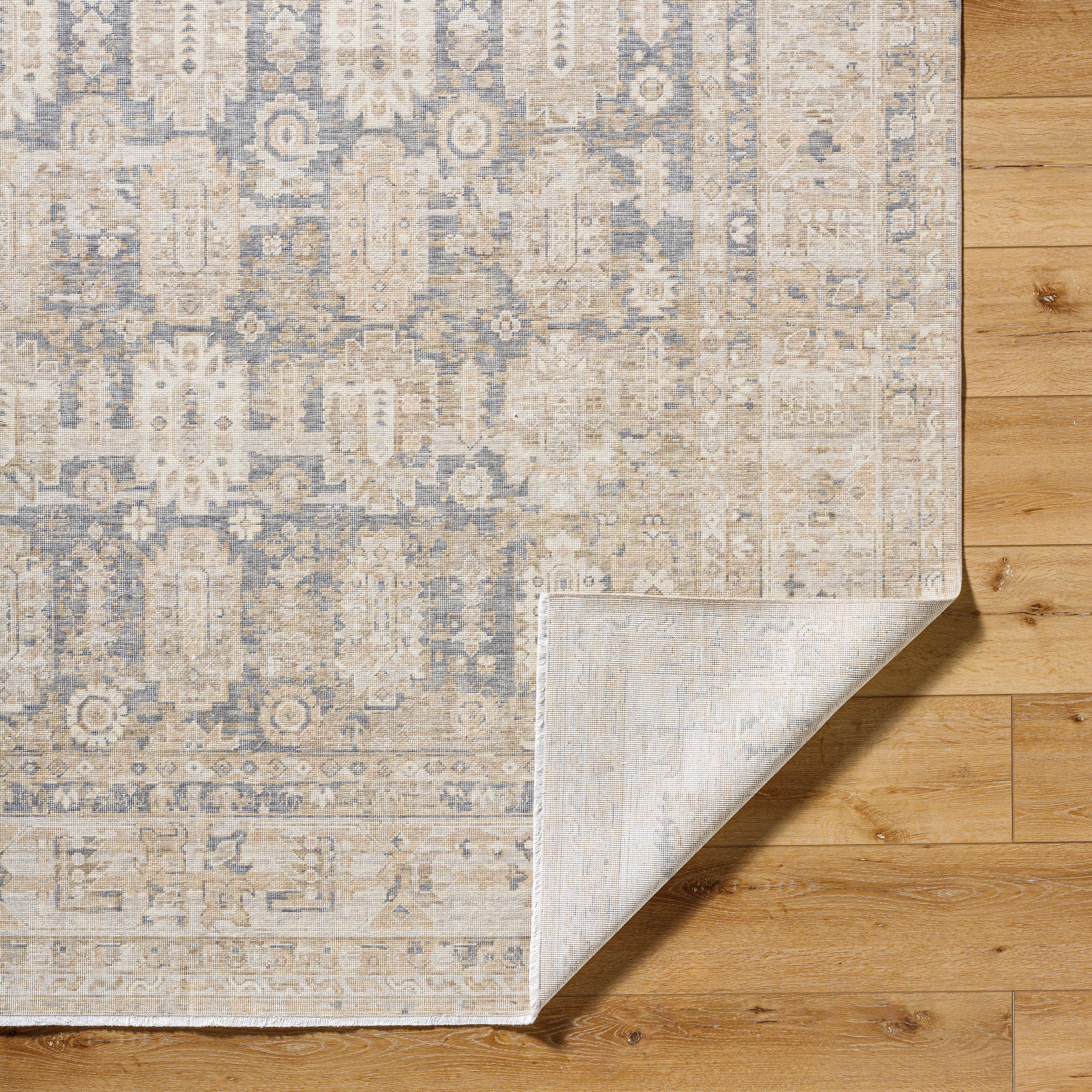 Delicate Tan Hand Crafted Wool Area Rug