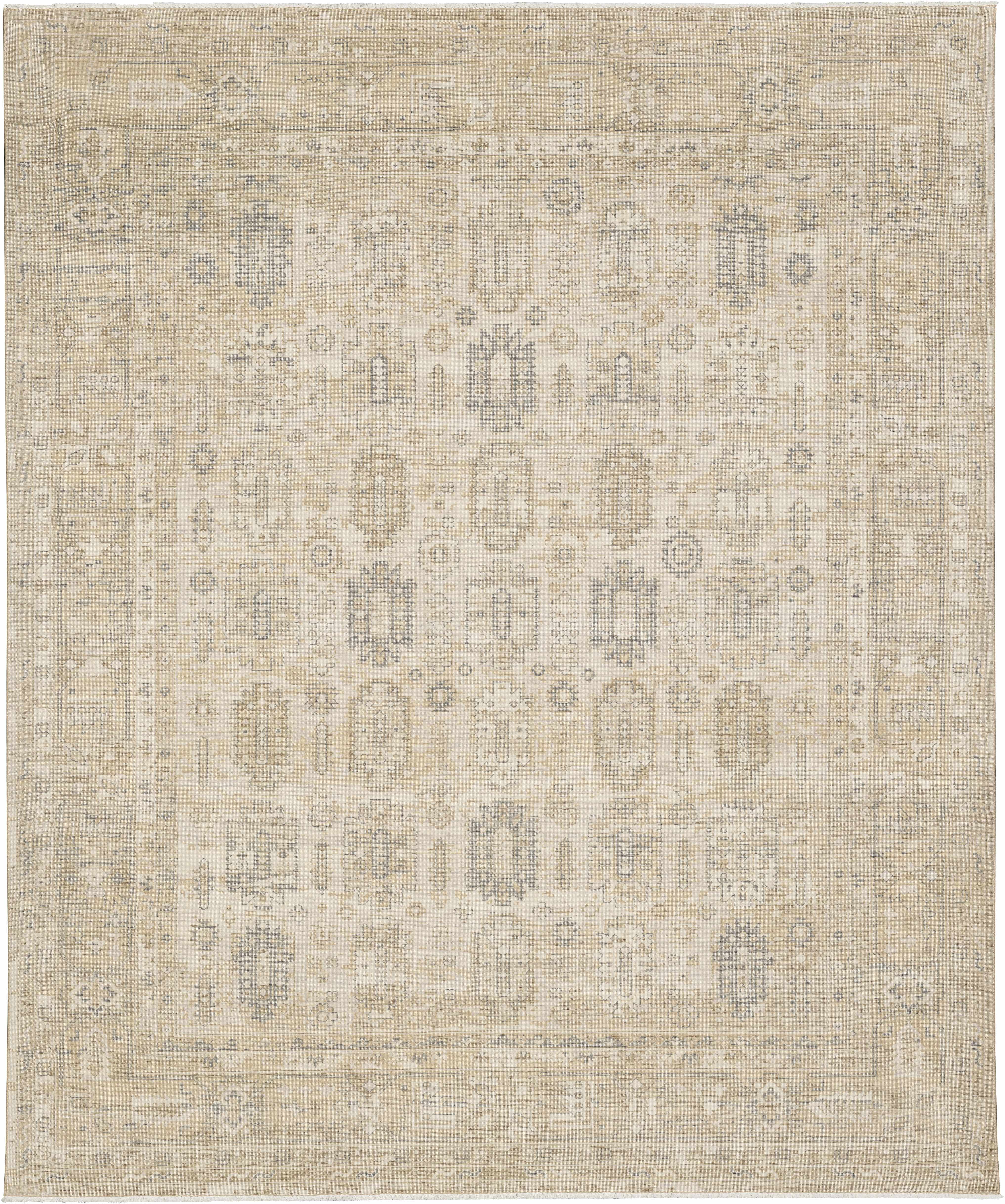 Graceful  Ivory Hand Crafted Wool Area Rug