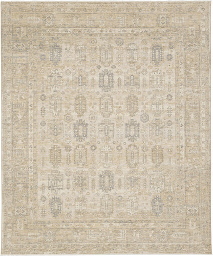 Graceful  Ivory Hand Crafted Wool Area Rug