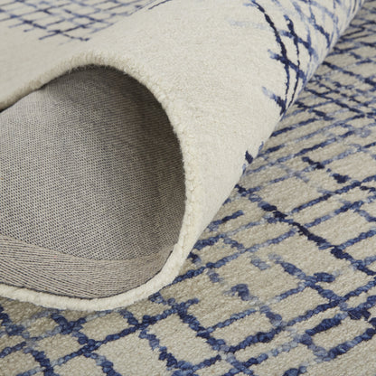 Maddox Transitional Abstract - Ivory/Blue Area Rug