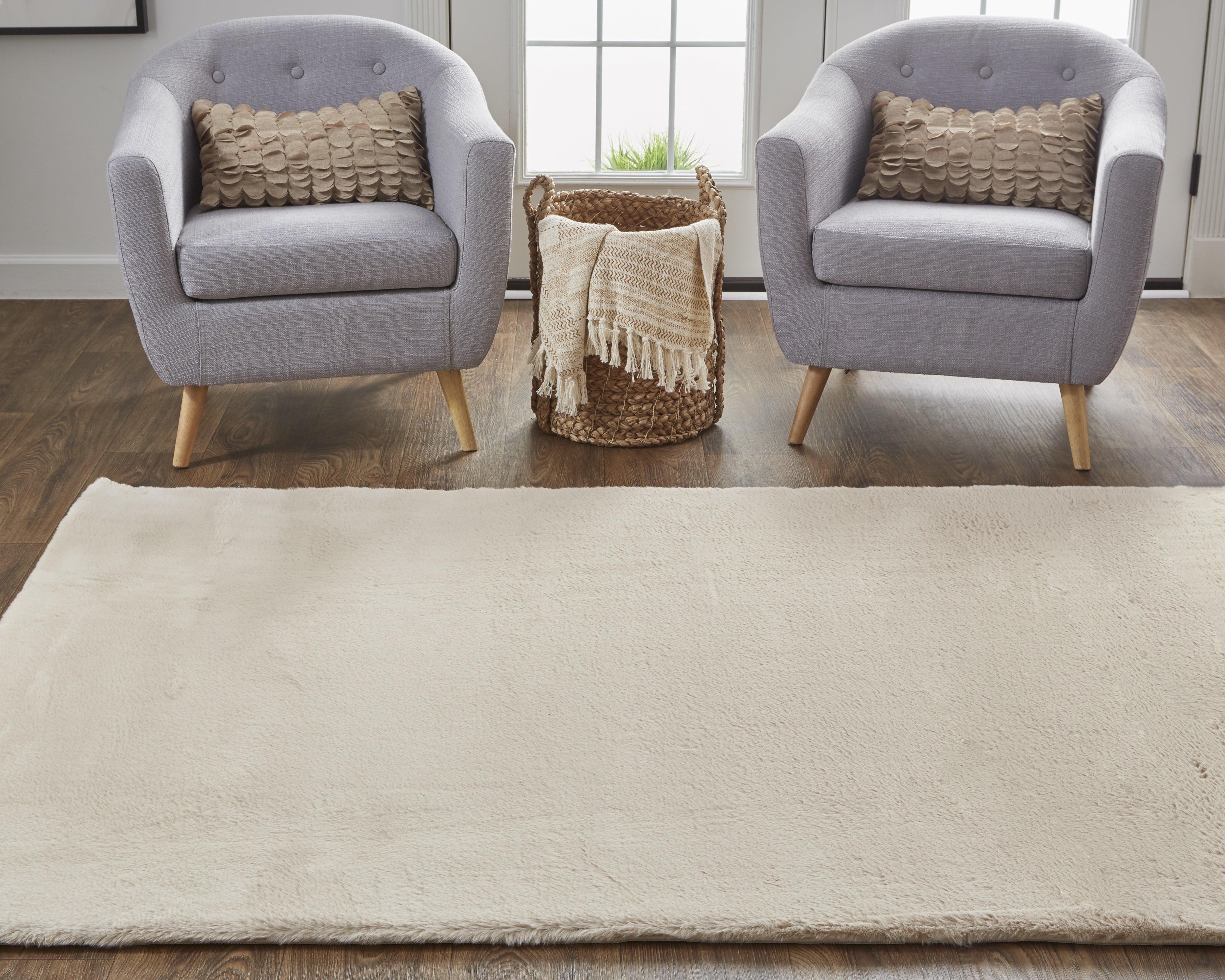 Luxe Velour Modern Solid - Tan Area Rug
