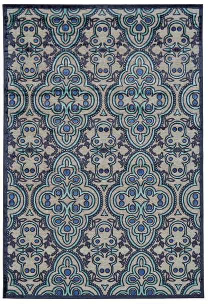 Saphir Callo Modern Damask - Tan/Taupe/Blue