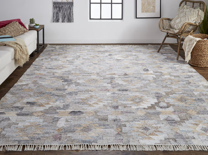 Beckett Transitional Moroccan - Taupe/Gray/Blue Area Rug