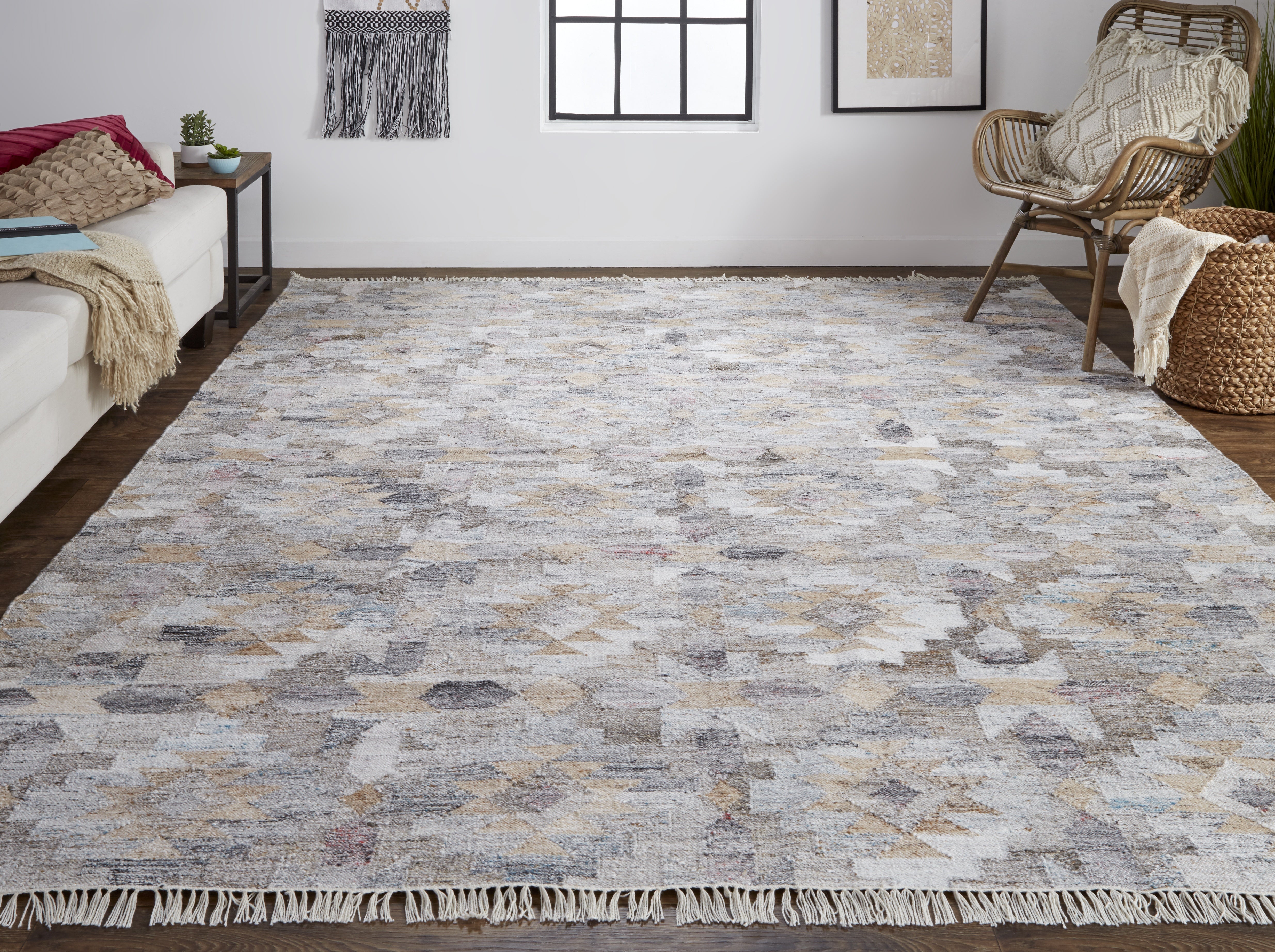 Beckett Transitional Moroccan - Taupe/Gray/Blue Area Rug