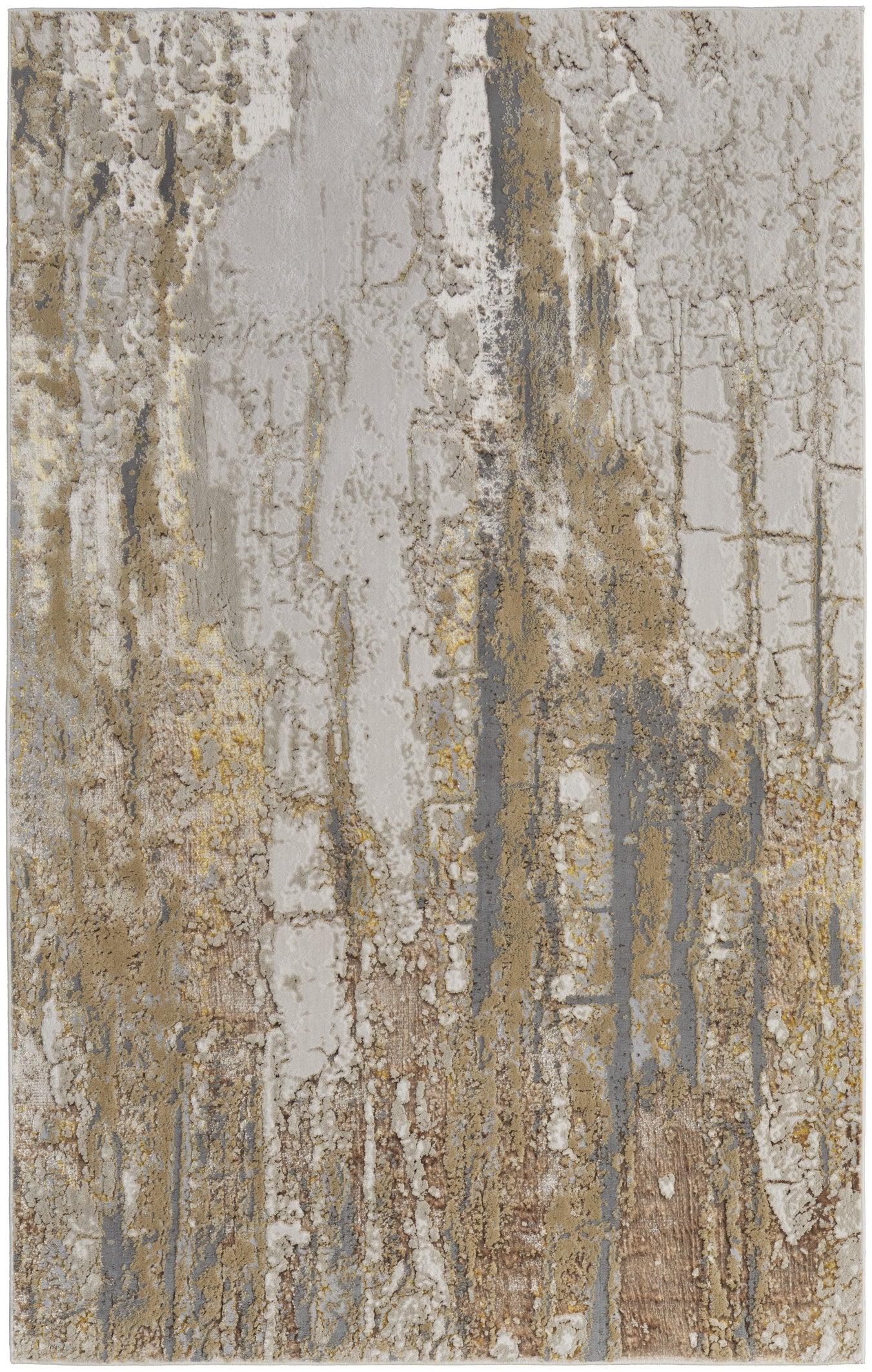 Aura Modern Abstract - Ivory/Gold/Brown Area Rug