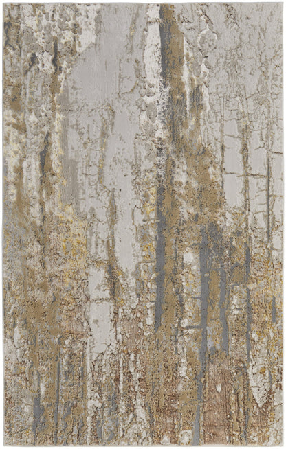Aura Modern Abstract - Ivory/Gold/Brown Area Rug