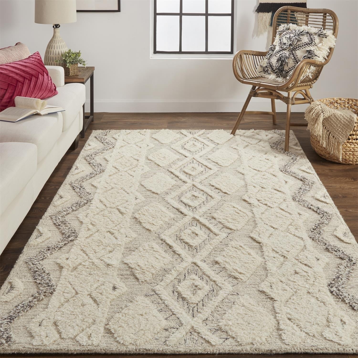 Anica Transitional Geometric - Ivory/Taupe/Gray Area Rug