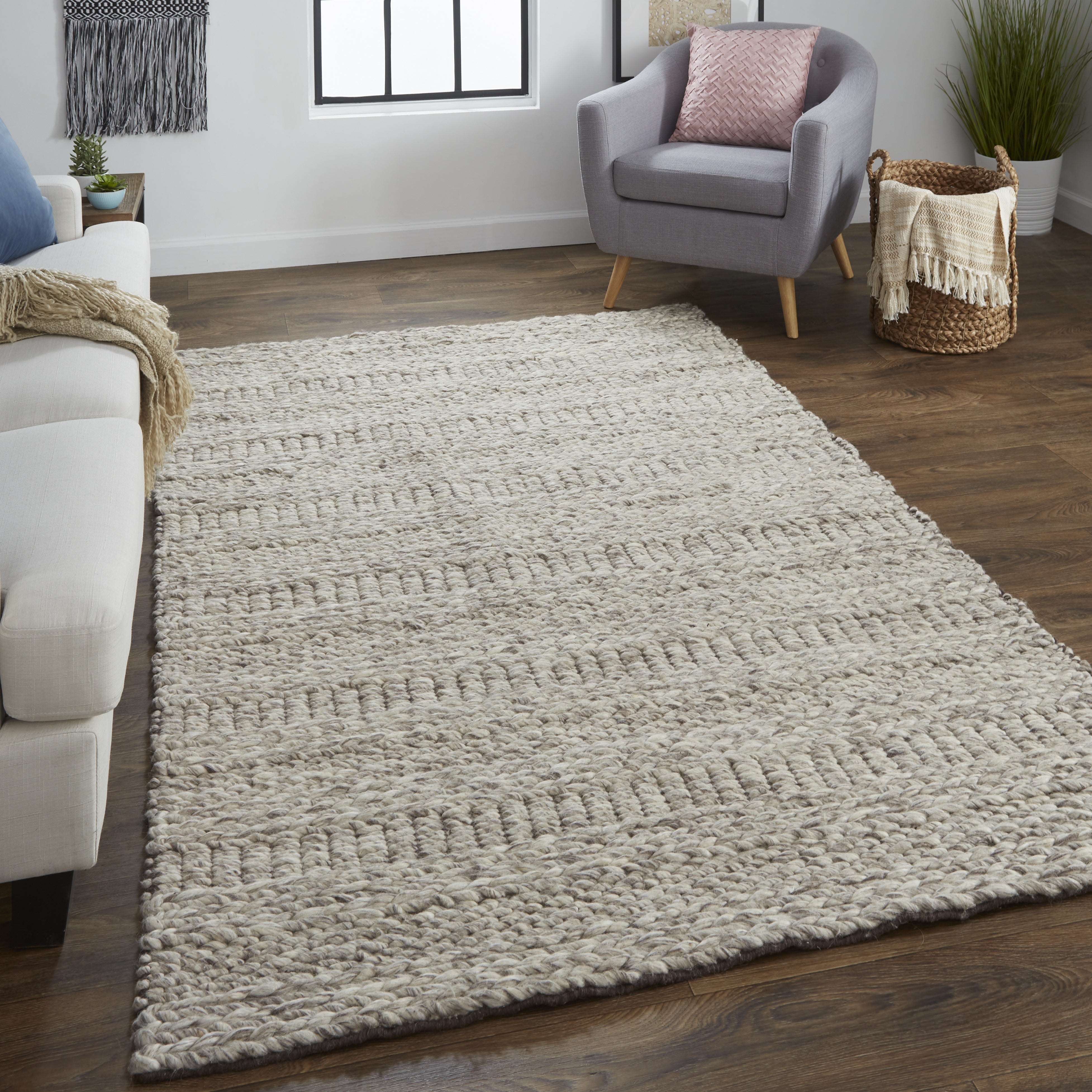 Berkeley Transitional Geometric - Ivory/Gray/Tan Area Rug