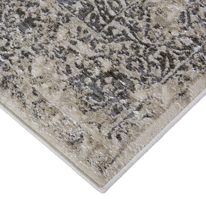 Prasad Modern Distressed - Ivory/Gray/Black Area Rug