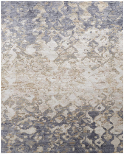 Laina Transitional Gradient & Ombre - Tan/Ivory/Blue Area Rug