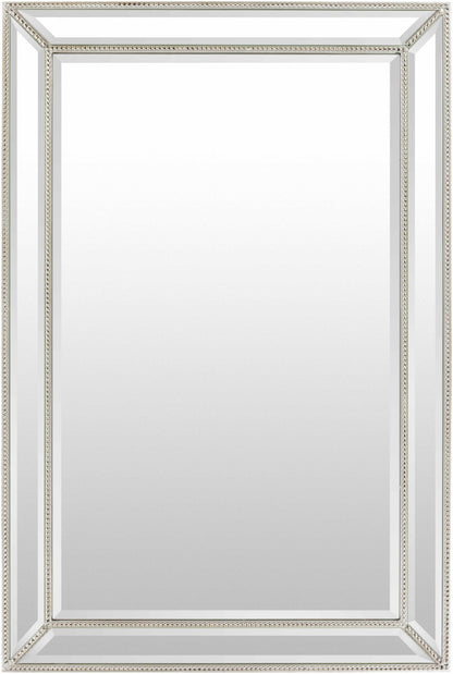 Striking Venetian Beveled Rectangle Silver Mirror