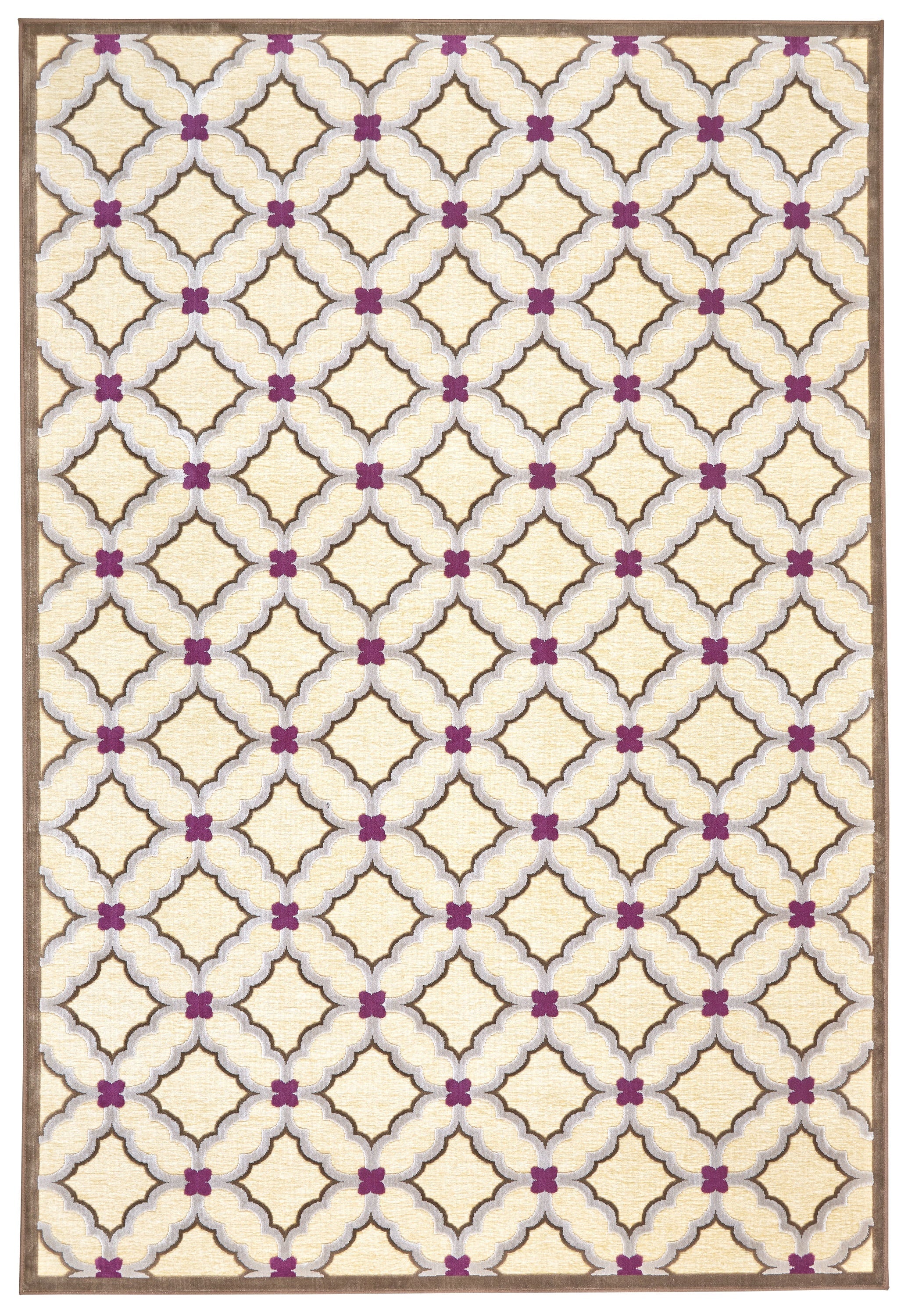 Saphir Rubus Modern Geometric - Tan/Brown/Purple