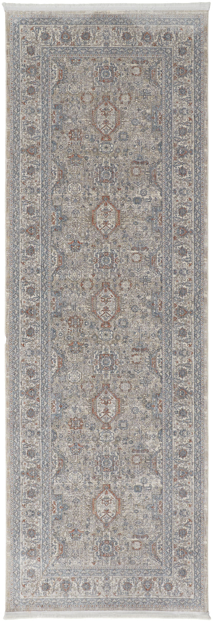 Marquette Transitional Oriental - Taupe/Silver/Blue Area Rug
